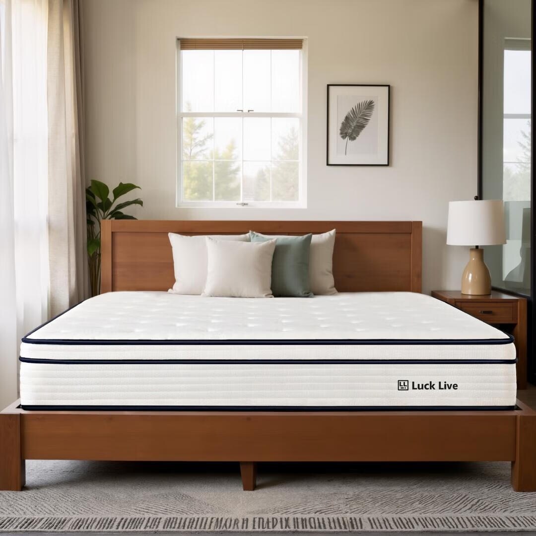 Materasso a molle insacchettate indipendenti in memory foam con parte superiore in gel Euro da 10 pollici di medie dimensioni, in una scatola