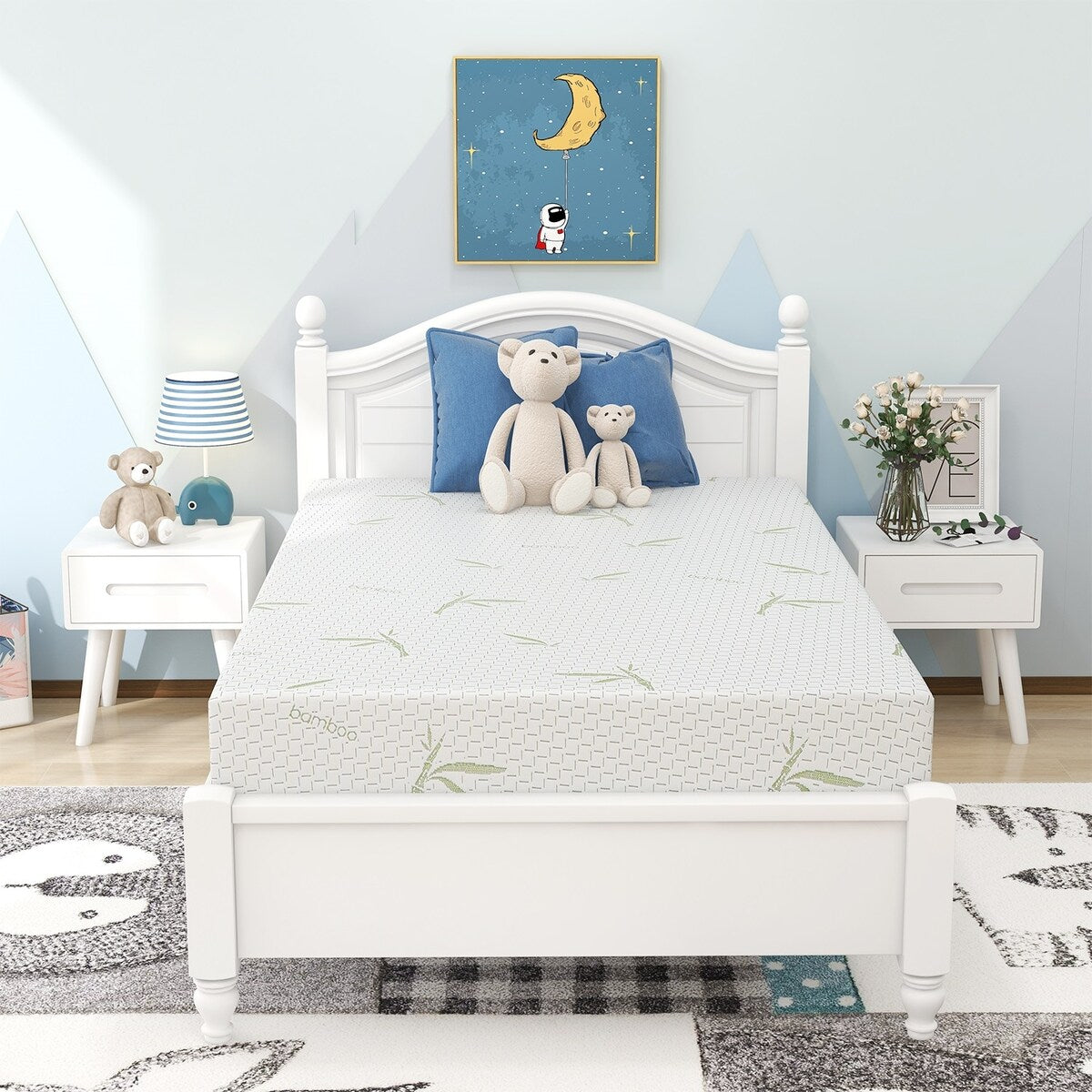 Materasso in memory foam da 10 pollici, sensazione medio-rigida con rivestimento in bambù, certificato CertiPUR-US