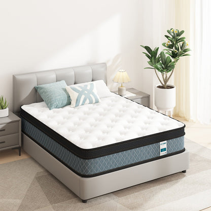 Materasso in memory foam da 10 pollici e molle insacchettate - Bianco