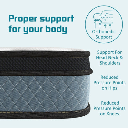 Materasso in memory foam da 10 pollici e molle insacchettate - Bianco