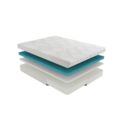 Materasso in memory foam in gel per letto matrimoniale da 10 pollici, rigido, bianco, materasso in scatola