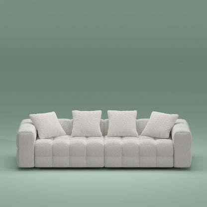 Divano in velluto Teddy 100.8, divano moderno con braccioli