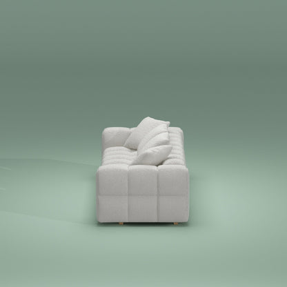 Divano in velluto Teddy 100.8, divano moderno con braccioli