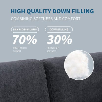 Divano componibile a L in poliestere da 102,4'' con poggiapiedi reversibile e gambe resistenti