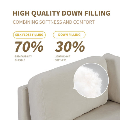 Divano componibile a L in poliestere da 102,4'' con pouf reversibile, cuscini morbidi e robusta base in plastica