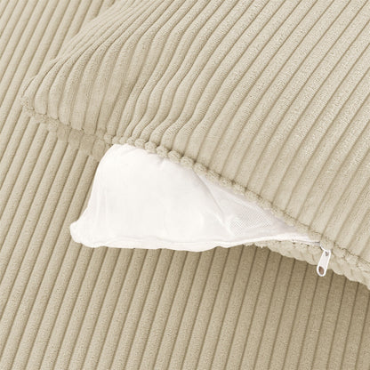 Divano moderno a 3 posti in velluto a coste 102 con seduta profonda, portabicchieri e portatelefono