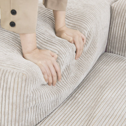 Divano a due posti in velluto a coste da 102'', grande divano modulare a nuvola