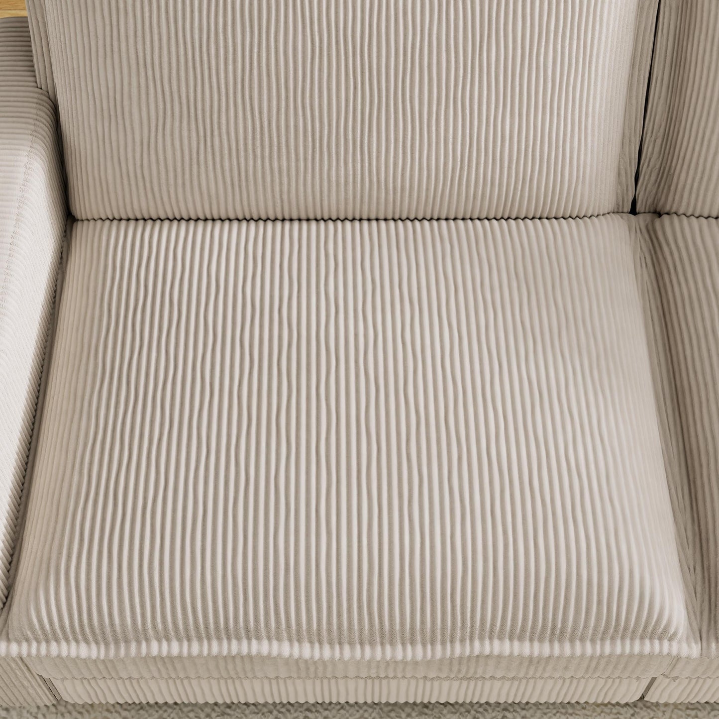 Divano classico moderno in velluto a coste 103 a 4 posti - Seduta profonda, con 4 cuscini per soggiorno