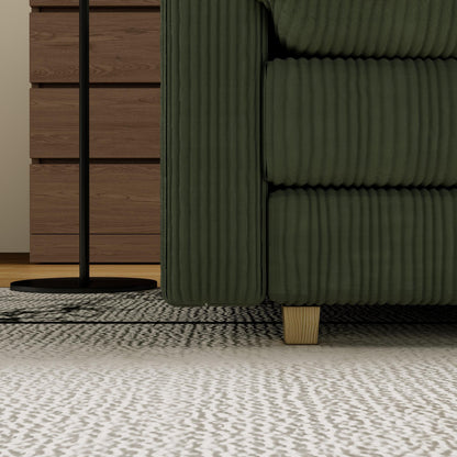 Divano classico moderno in velluto a coste 103 a 4 posti - Seduta profonda, con 4 cuscini per soggiorno