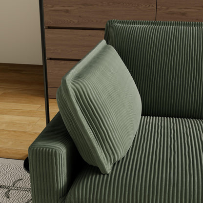 Divano classico moderno in velluto a coste 103 a 4 posti - Seduta profonda, con 4 cuscini per soggiorno