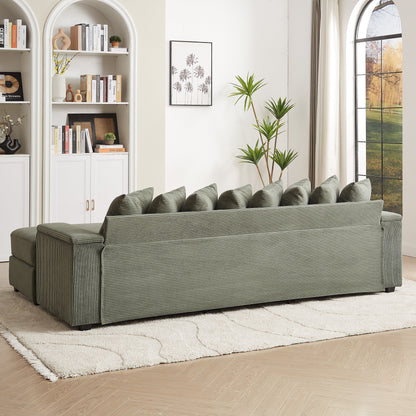 Divano a L in velluto a coste oversize da 104 pollici con chaise longue