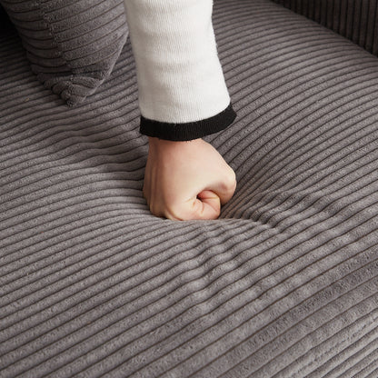 Divano a L in velluto a coste oversize da 104 pollici con chaise longue