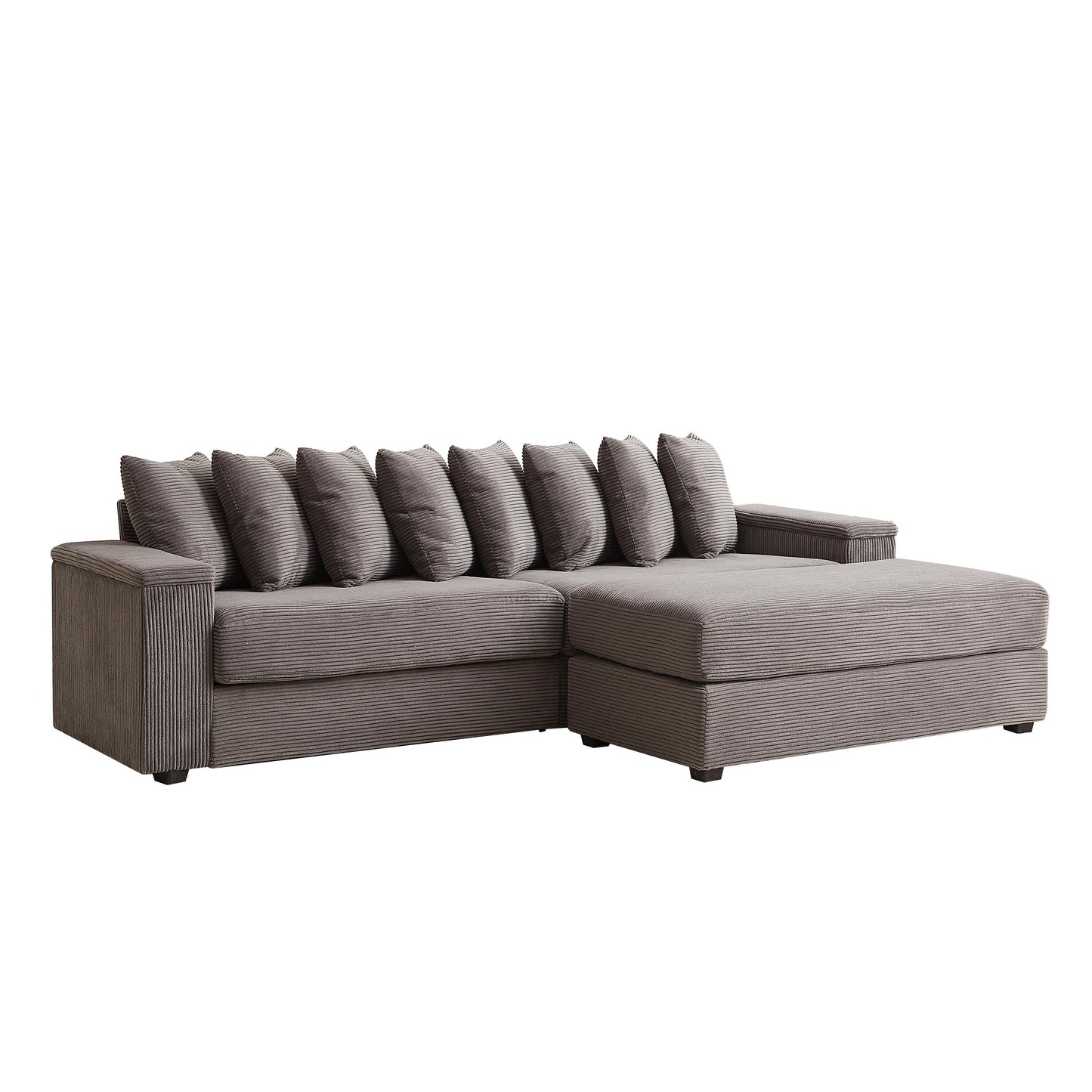 Divano a L in velluto a coste oversize da 104 pollici con chaise longue