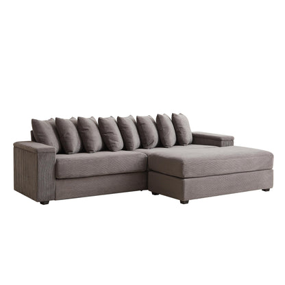 Divano a L in velluto a coste oversize da 104 pollici con chaise longue