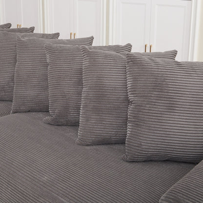 Divano a L in velluto a coste oversize da 104 pollici con chaise longue