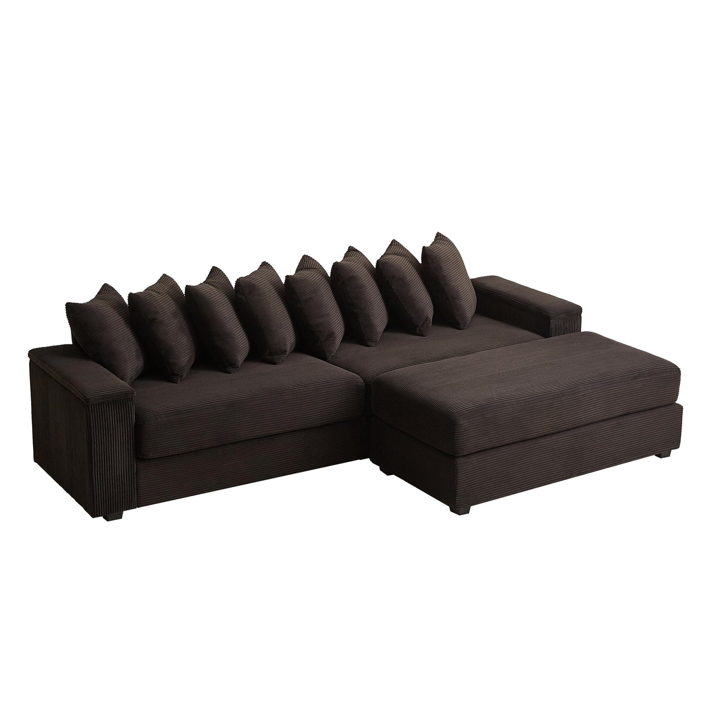 Divano a L in velluto a coste oversize da 104 pollici con chaise longue
