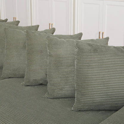 Divano a L in velluto a coste oversize da 104 pollici con chaise longue