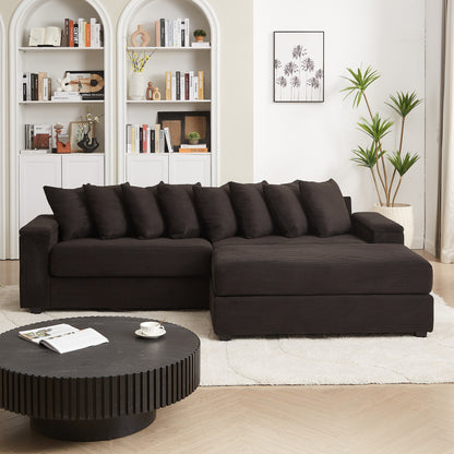 Divano a L in velluto a coste oversize da 104 pollici con chaise longue