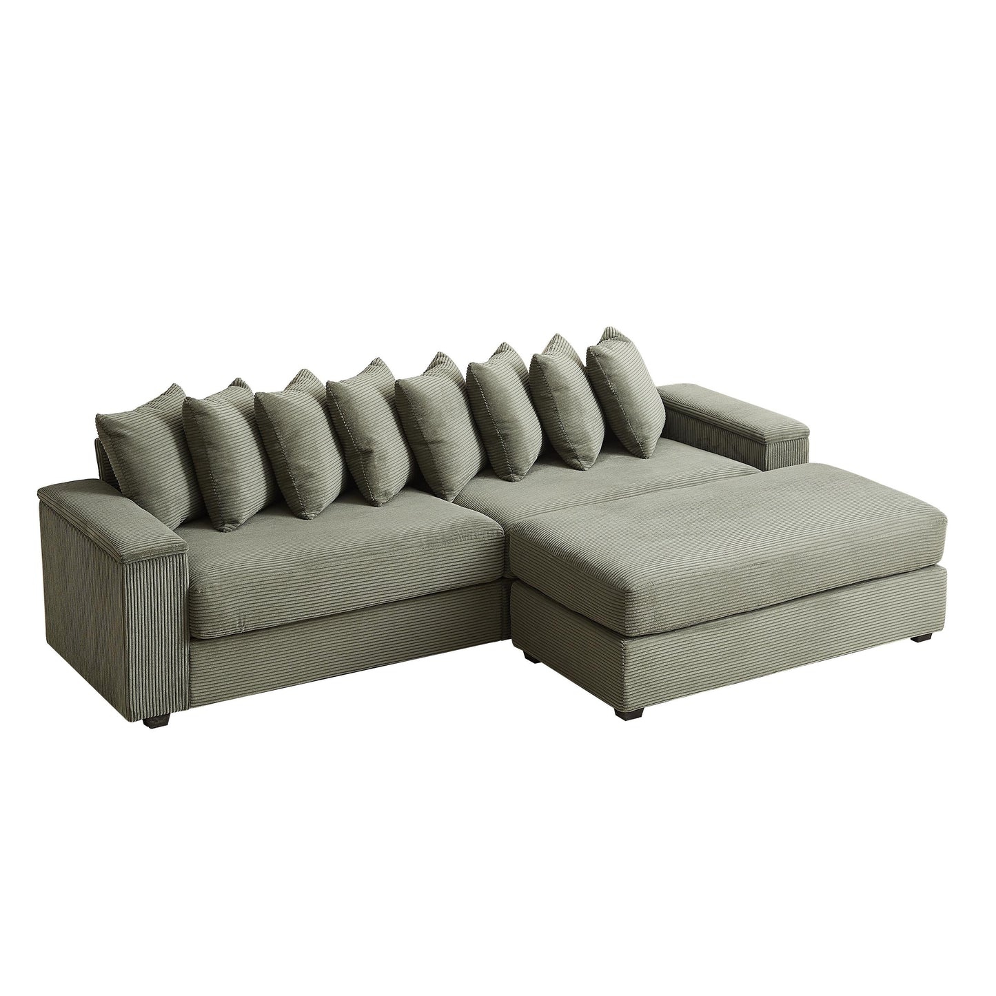 Divano a L in velluto a coste oversize da 104 pollici con chaise longue