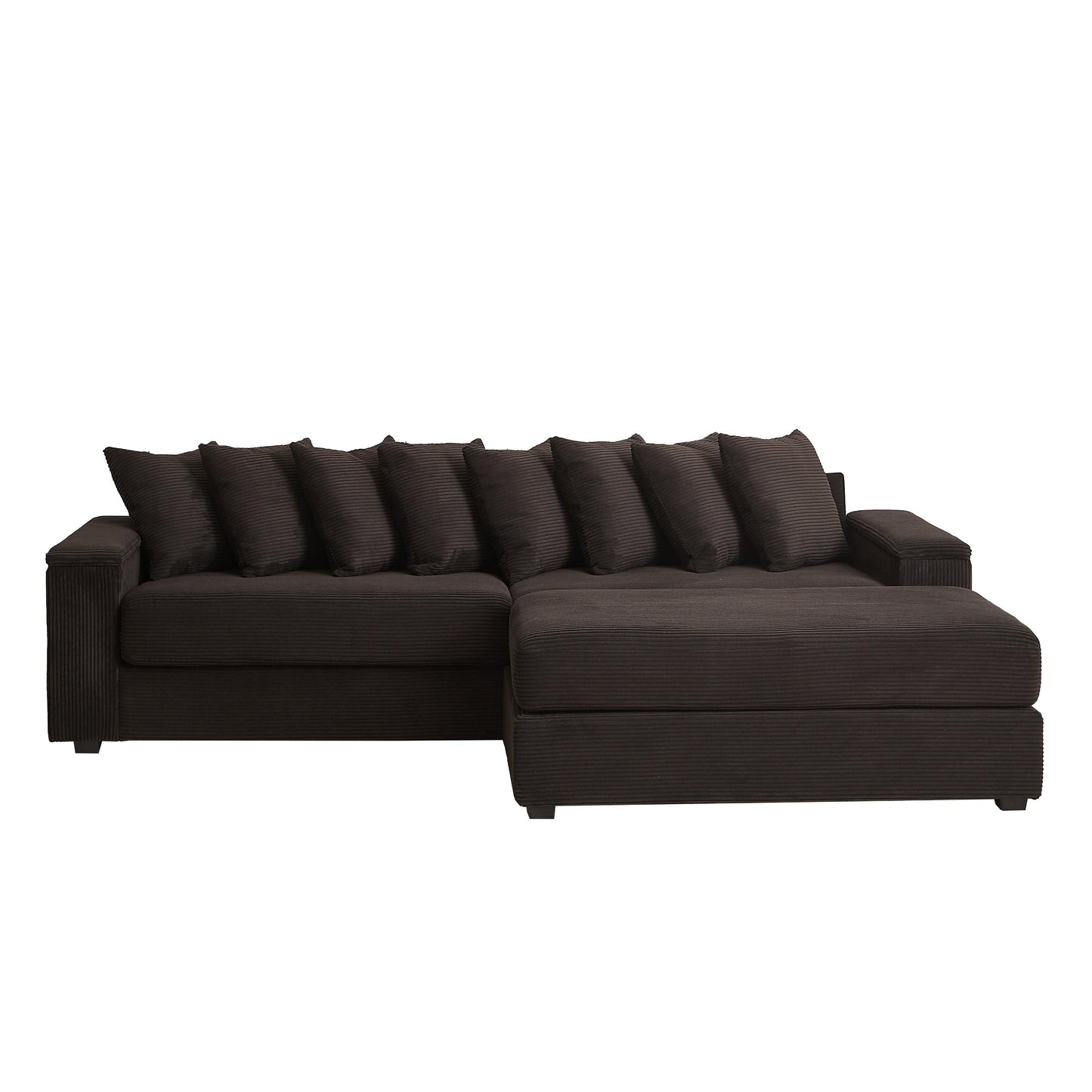 Divano a L in velluto a coste oversize da 104 pollici con chaise longue
