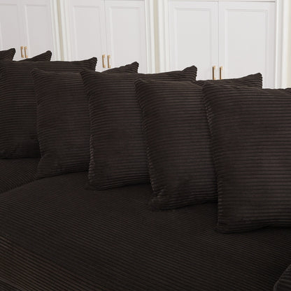 Divano a L in velluto a coste oversize da 104 pollici con chaise longue