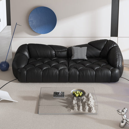 Divano imbottito in pelle 104.3 - 104.3 x 45.3