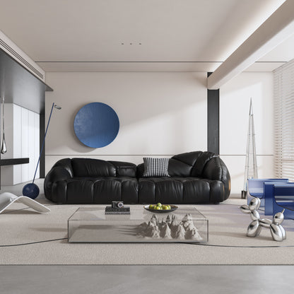 Divano imbottito in pelle 104.3 - 104.3 x 45.3