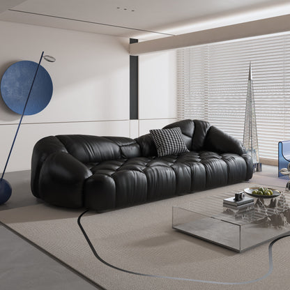 Divano imbottito in pelle 104.3 - 104.3 x 45.3