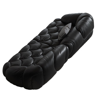 Divano imbottito in pelle 104.3 - 104.3 x 45.3