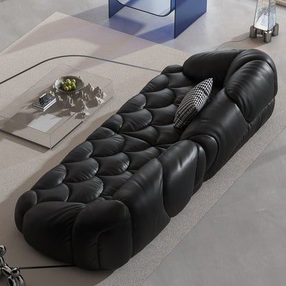 Divano imbottito in pelle 104.3 - 104.3 x 45.3