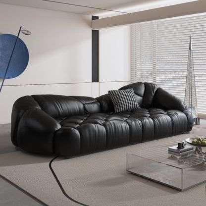 Divano imbottito in pelle 104.3 - 104.3 x 45.3