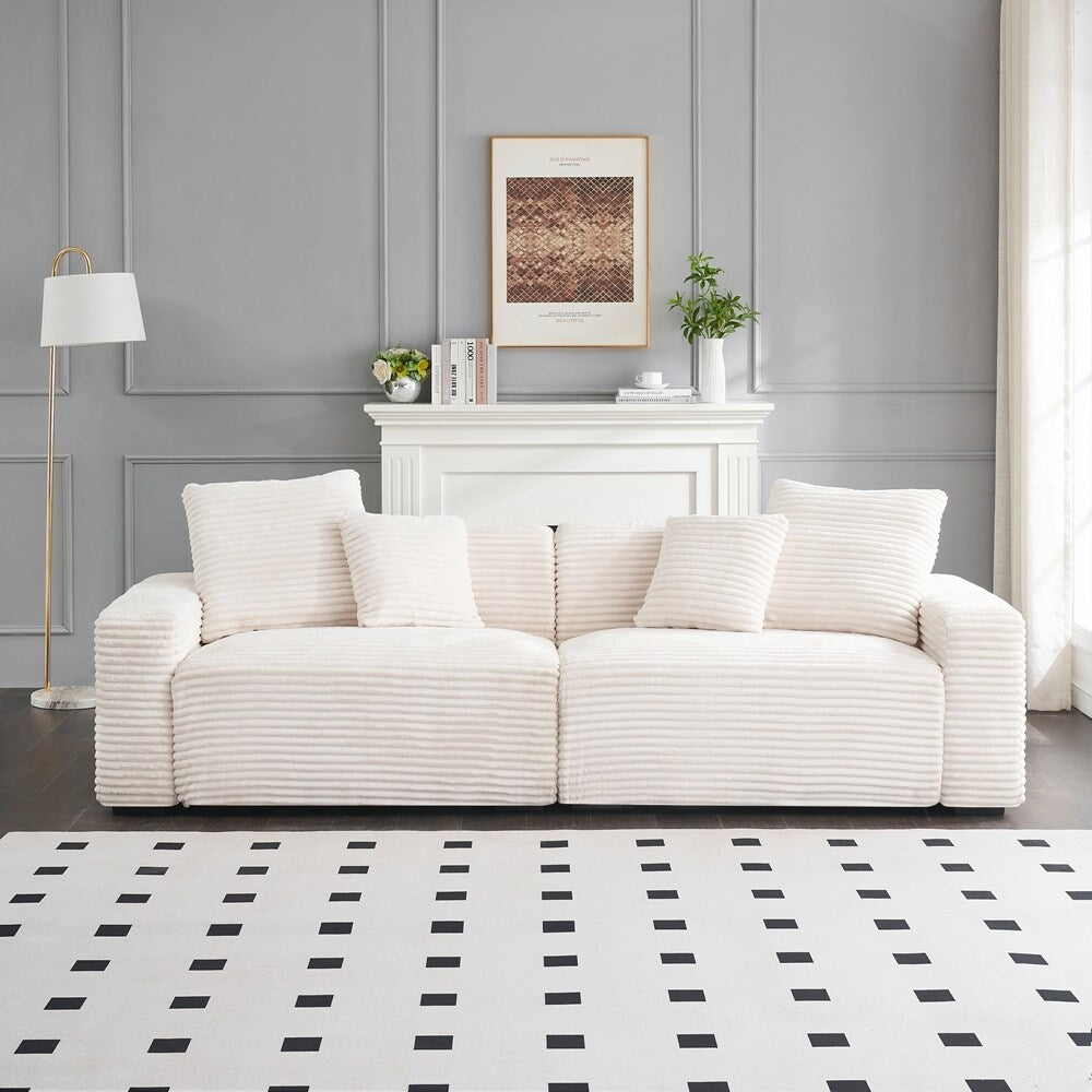 Divano grande da 104,72 pollici a 4 posti con 4 cuscini decorativi