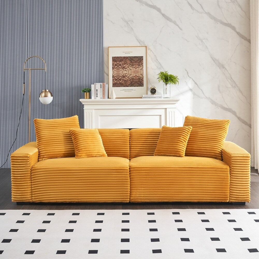 Divano grande da 104,72 pollici a 4 posti con 4 cuscini decorativi