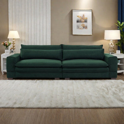 104.72 Divano in tessuto moderno di metà secolo con gambe in legno massello