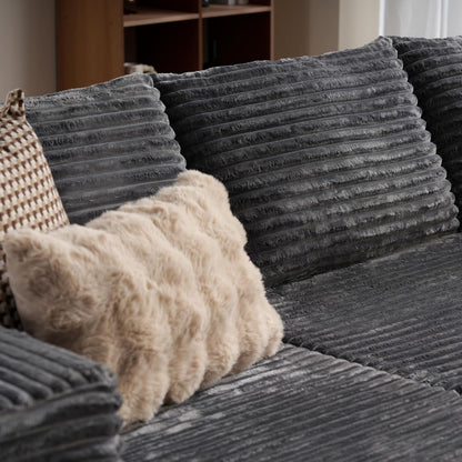 Divano componibile a forma di L 104 - Divano modulare con seduta profonda per soggiorno e camera da letto, senza montaggio