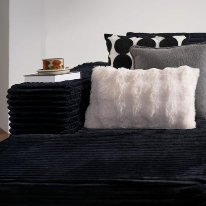 Divano componibile a forma di L 104 - Divano modulare con seduta profonda per soggiorno e camera da letto, senza montaggio