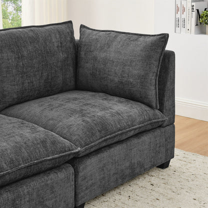 Divano 105 Chenille a 3 posti con cuscini a 2 strati, schiuma ad alta resilienza