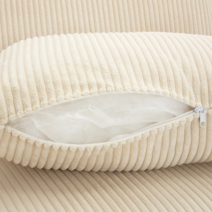 Divano a 3 posti imbottito in velluto a coste 105 con cuscini posteriori rimovibili e 5 cuscini per soggiorno