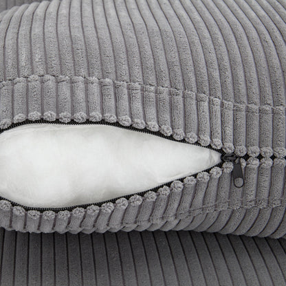 Divano a 3 posti imbottito in velluto a coste 105 con cuscini posteriori rimovibili e 5 cuscini per soggiorno