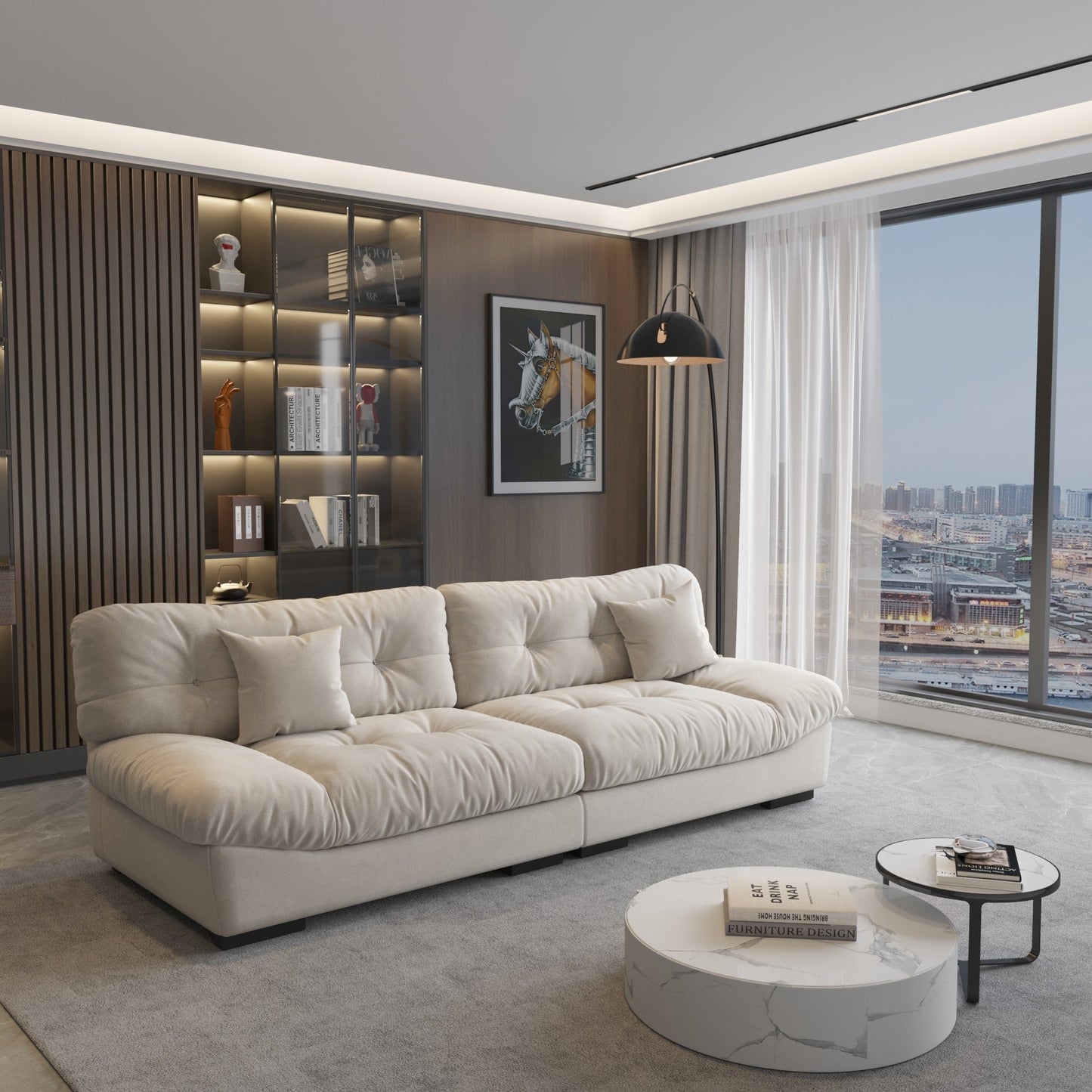 Divano a due posti Minimalism Cloud da 105'' con due cuscini