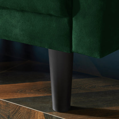 Divano componibile reversibile in velluto da 106,7'' a 3 posti con divano letto e chaise longue