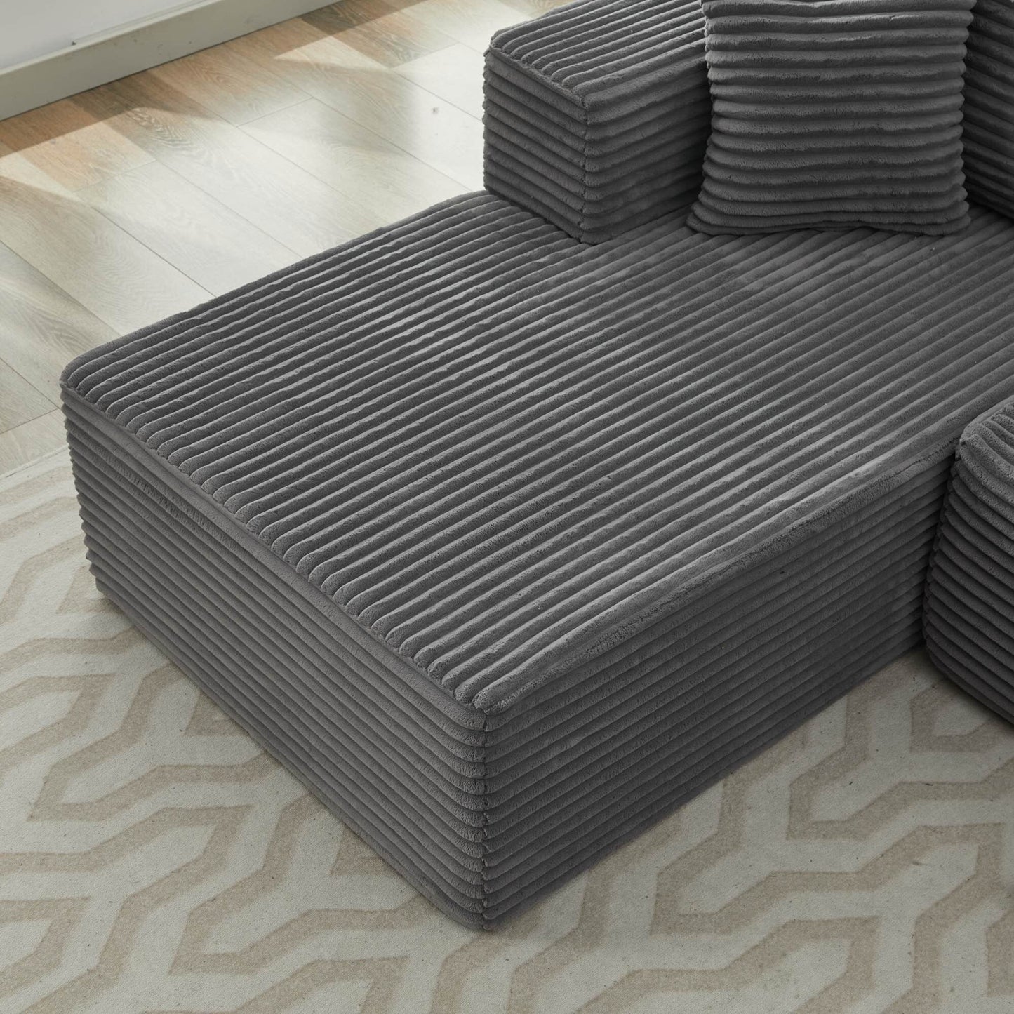 Divano componibile 106 Cloud con doppia chaise longue, divano modulare moderno con seduta profonda per soggiorno, non richiede montaggio