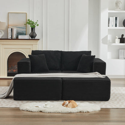 Divano componibile 106 Cloud con doppia chaise longue, divano modulare moderno con seduta profonda per soggiorno, non richiede montaggio