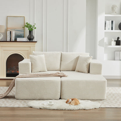 Divano componibile 106 Cloud con doppia chaise longue, divano modulare moderno con seduta profonda per soggiorno, non richiede montaggio