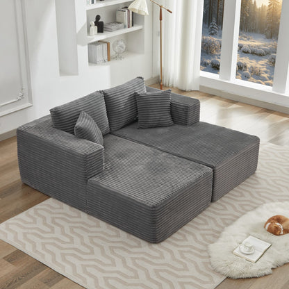 Divano componibile 106 Cloud con doppia chaise longue, divano modulare moderno con seduta profonda per soggiorno, non richiede montaggio