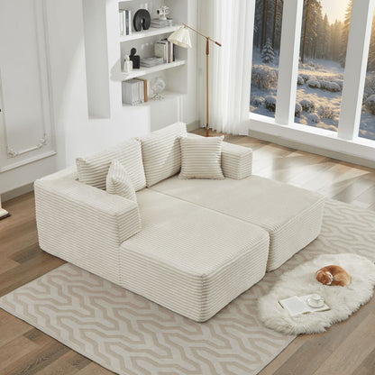 Divano componibile 106 Cloud con doppia chaise longue, divano modulare moderno con seduta profonda per soggiorno, non richiede montaggio
