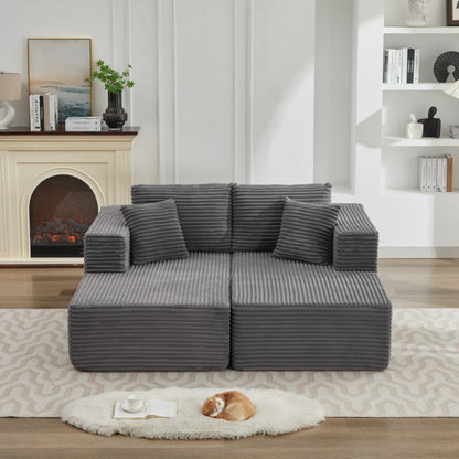 Divano componibile 106 Cloud con doppia chaise longue, divano modulare moderno con seduta profonda per soggiorno, non richiede montaggio