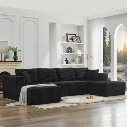 Divano componibile 106 Cloud con doppia chaise longue, divano modulare moderno con seduta profonda per soggiorno, non richiede montaggio