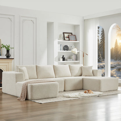 Divano componibile 106 Cloud con doppia chaise longue, divano modulare moderno con seduta profonda per soggiorno, non richiede montaggio