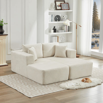 Divano componibile 106 Cloud con doppia chaise longue, divano modulare moderno con seduta profonda per soggiorno, non richiede montaggio